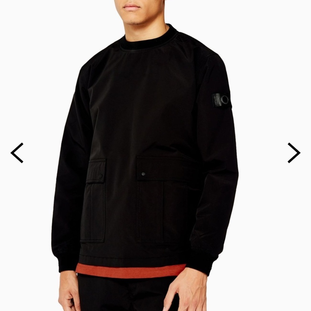 TOPMAN‎ LTD Black Woven Sweatshirt